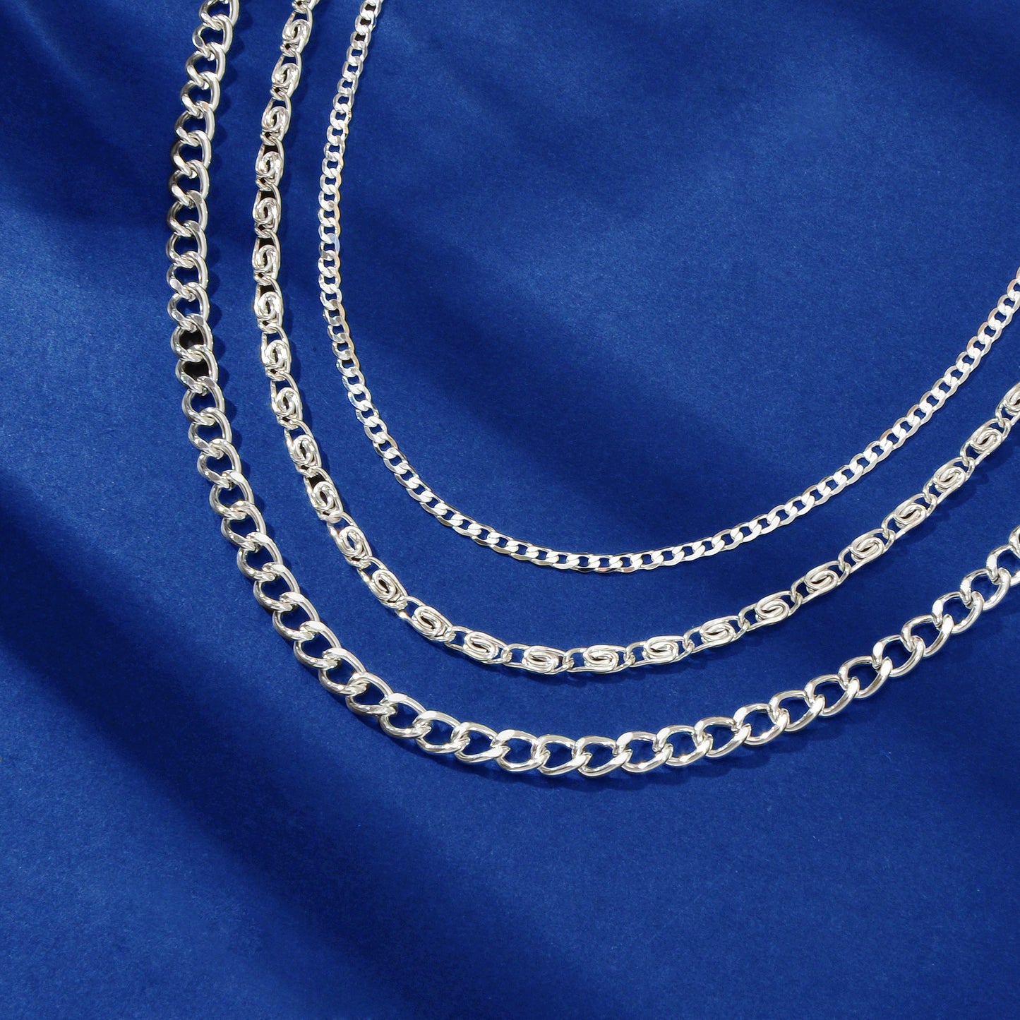 3 pcs Gold Silver Chain Boho Chic Minimalist Necklace Women Accessories Jewelry