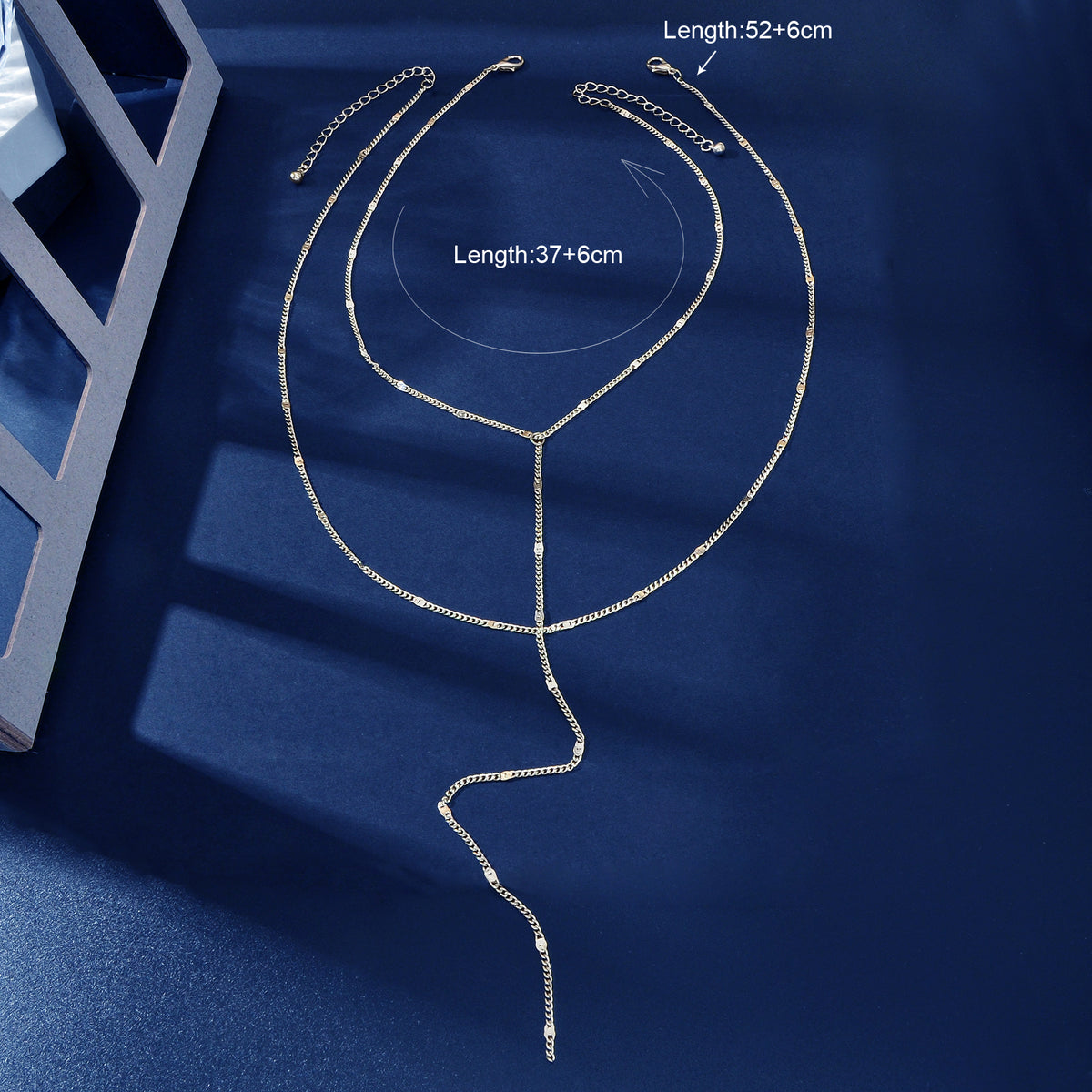 2pcs Multi-layer Long Chain Tassel Fringe Necklace Double Chokers Accessories