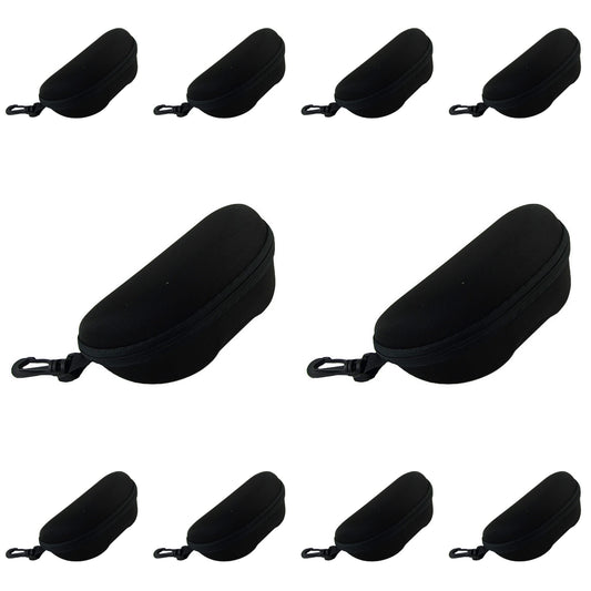 10 pcs Portable Hard Shell Sunglasses Case set Zipper Eyewear Eyeglasses Case with Hook for Women Men Travel Sports