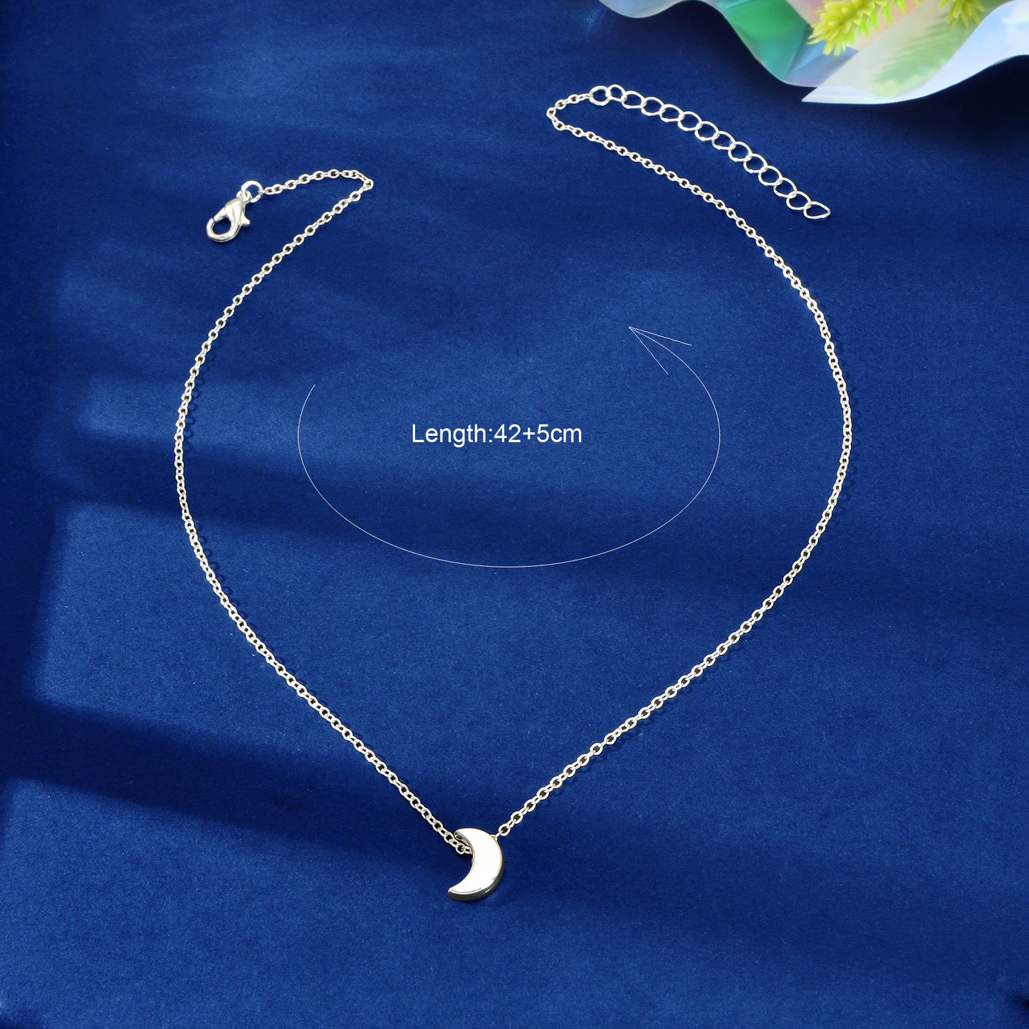 90s Gold Silver Color Chain With Tiny Moon Charm Necklace Jewellery Gifts Choker