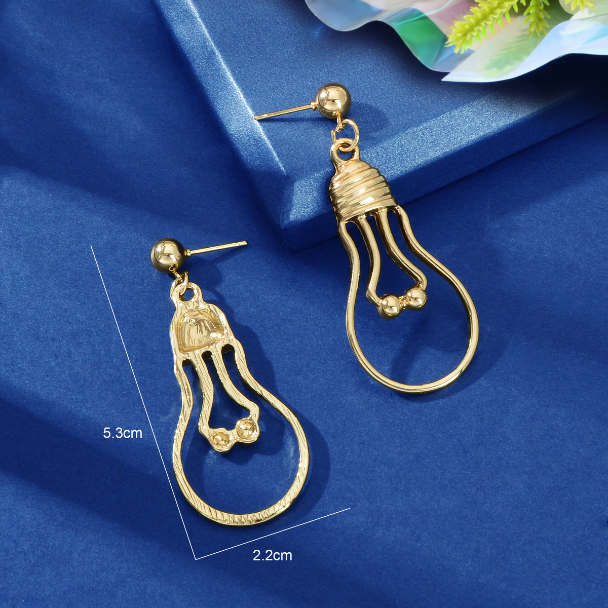 Punk Jewelry Gold Silver Metal Light Bulb Drop Statement Stunning Stud Earrings
