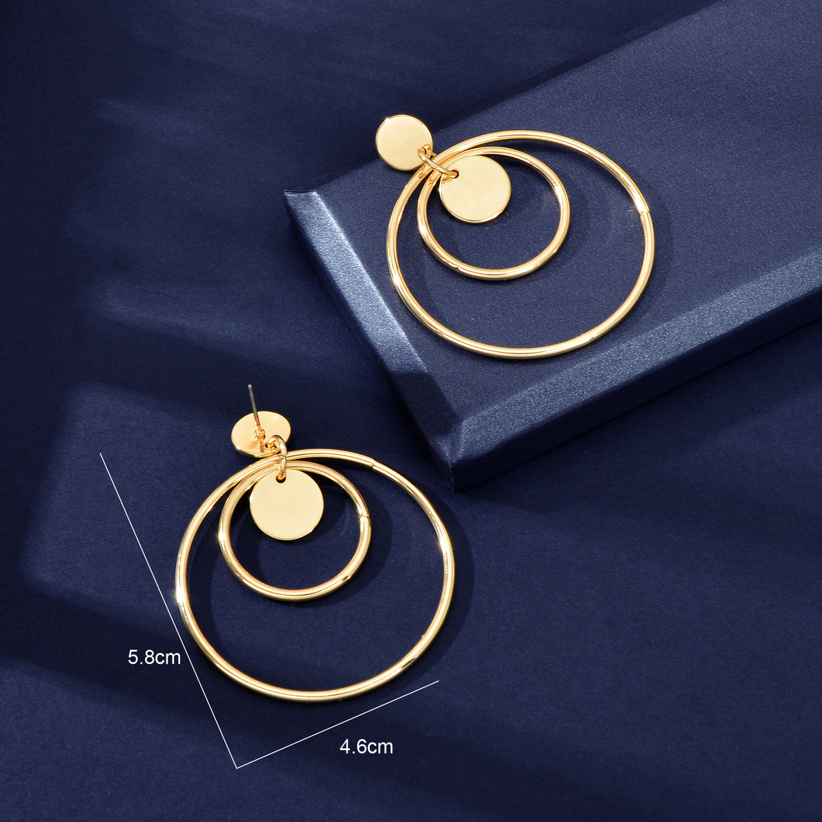 Fashion Gold Silver Circle Disc Charm Dangle Hoop Earrings Stunning Accessories