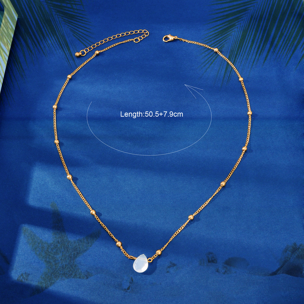 Boho Gold Silver Metal Round Beads Water Drop Charm Stunning Choker Necklace