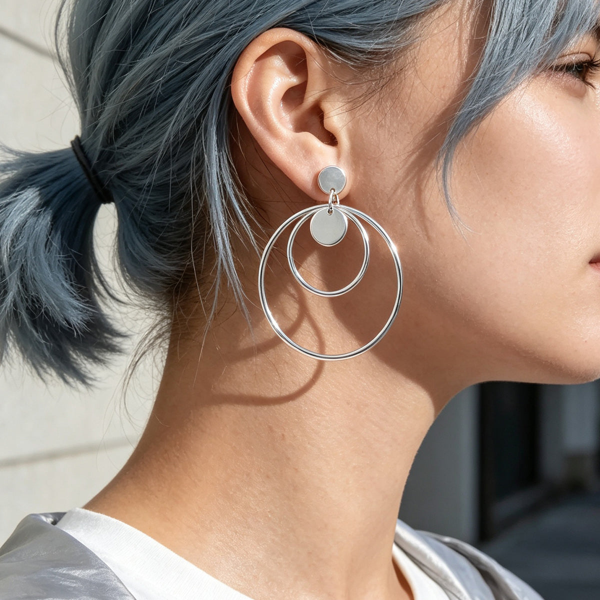 Double Hoop Geometric Drop Earrings Daily Party Office Simple Statement Jewelry
