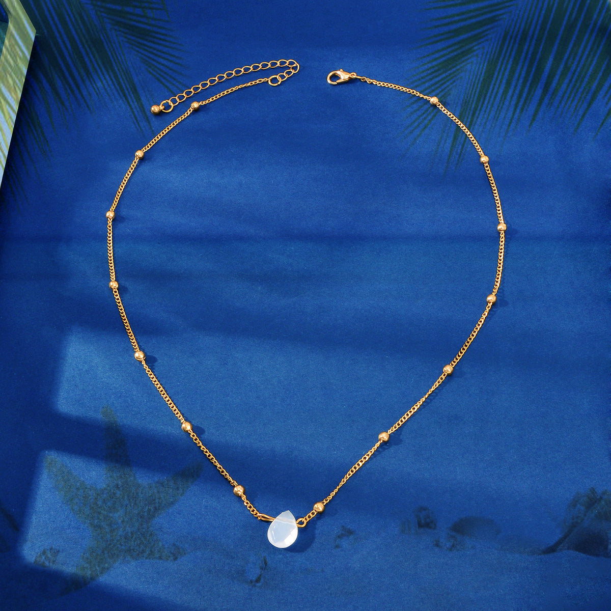 Boho Gold Silver Metal Round Beads Water Drop Charm Stunning Choker Necklace