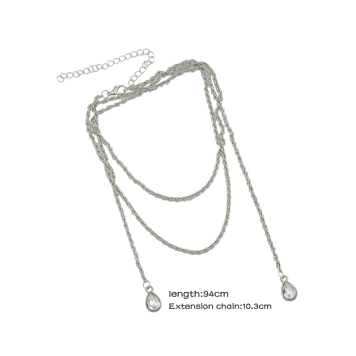 Designer Jewellery Gold Silver Long Chain Water Drop Necklace Trendy Accessories
