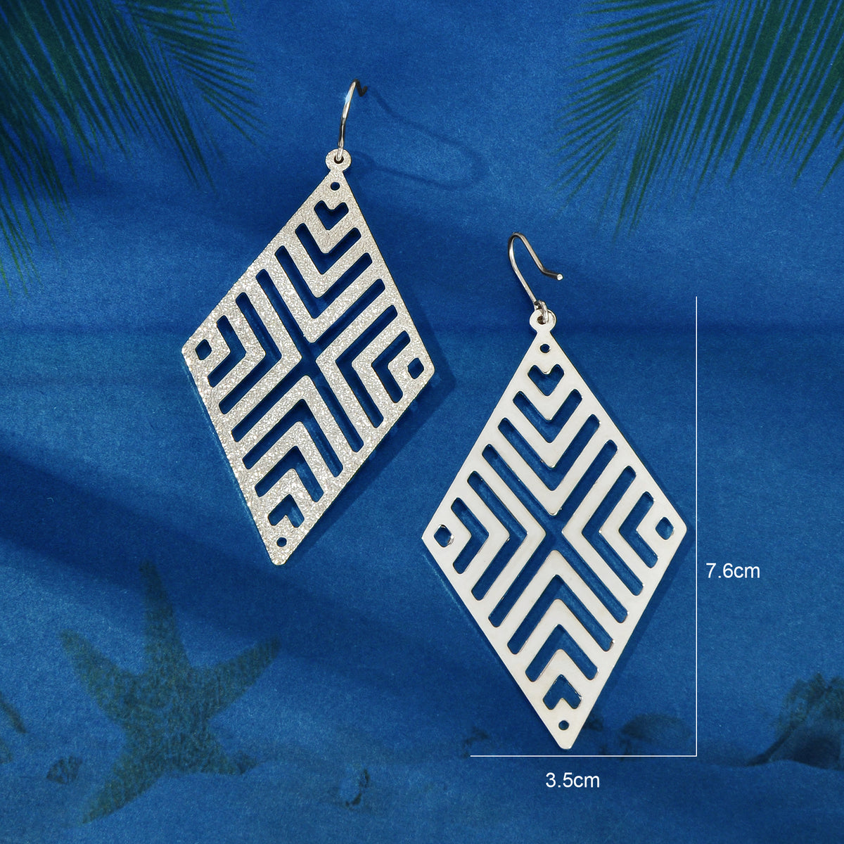 Hollow out Geometric Rhombus Drop Earrings Chic Ear Hook Boutique Jewellery