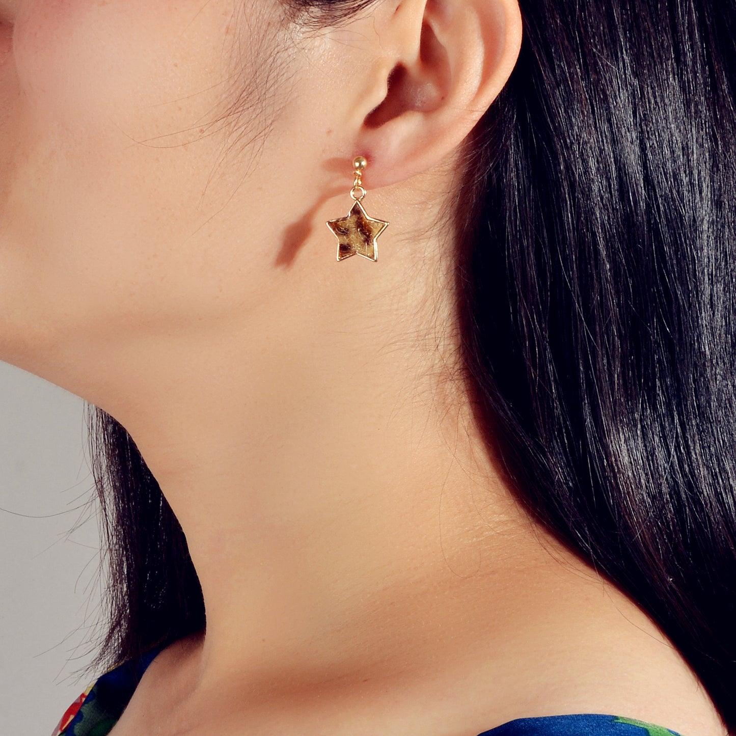 Asymmetric Jewellery Leopard Pattern Star Planet Dangle Earrings Accessories