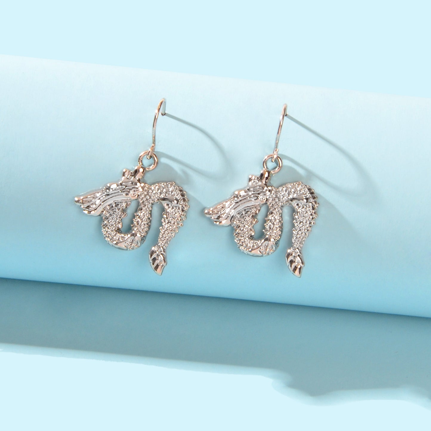 Statement Punk Gold Silver Dragon Dangle Party Earrings Women Hip Hop Jewellery