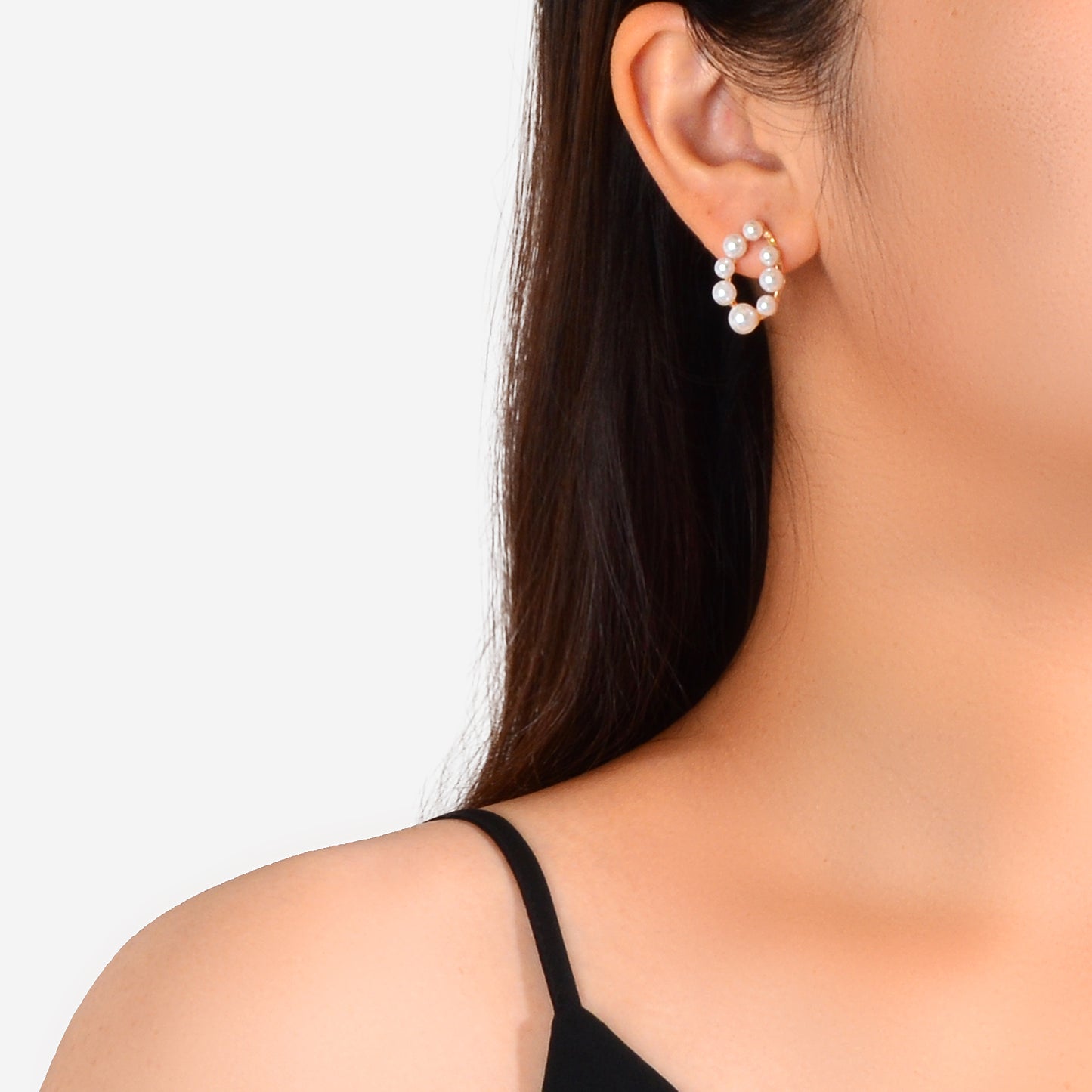 Birthday Anniversary Jewellery Faux Pearl Geometric Stud Hypoallergenic Earrings