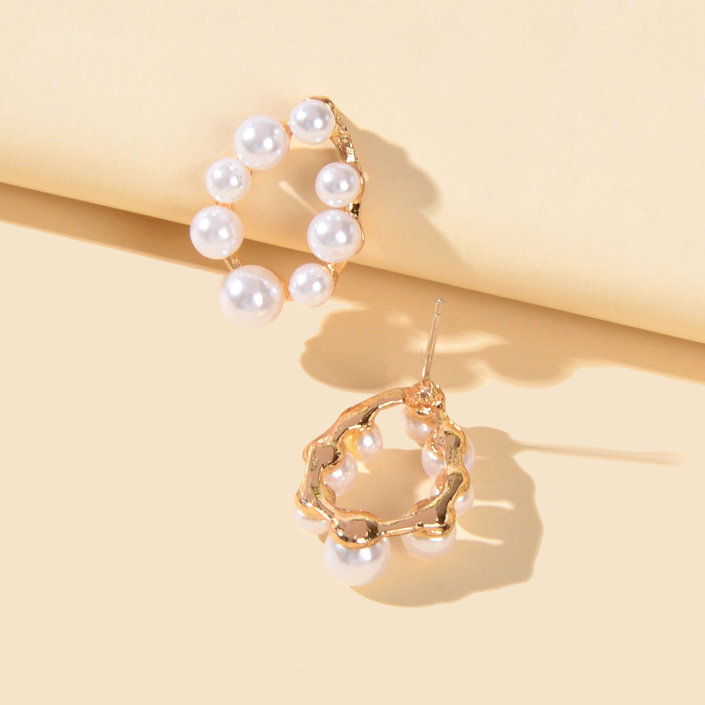 Birthday Anniversary Jewellery Faux Pearl Geometric Stud Hypoallergenic Earrings