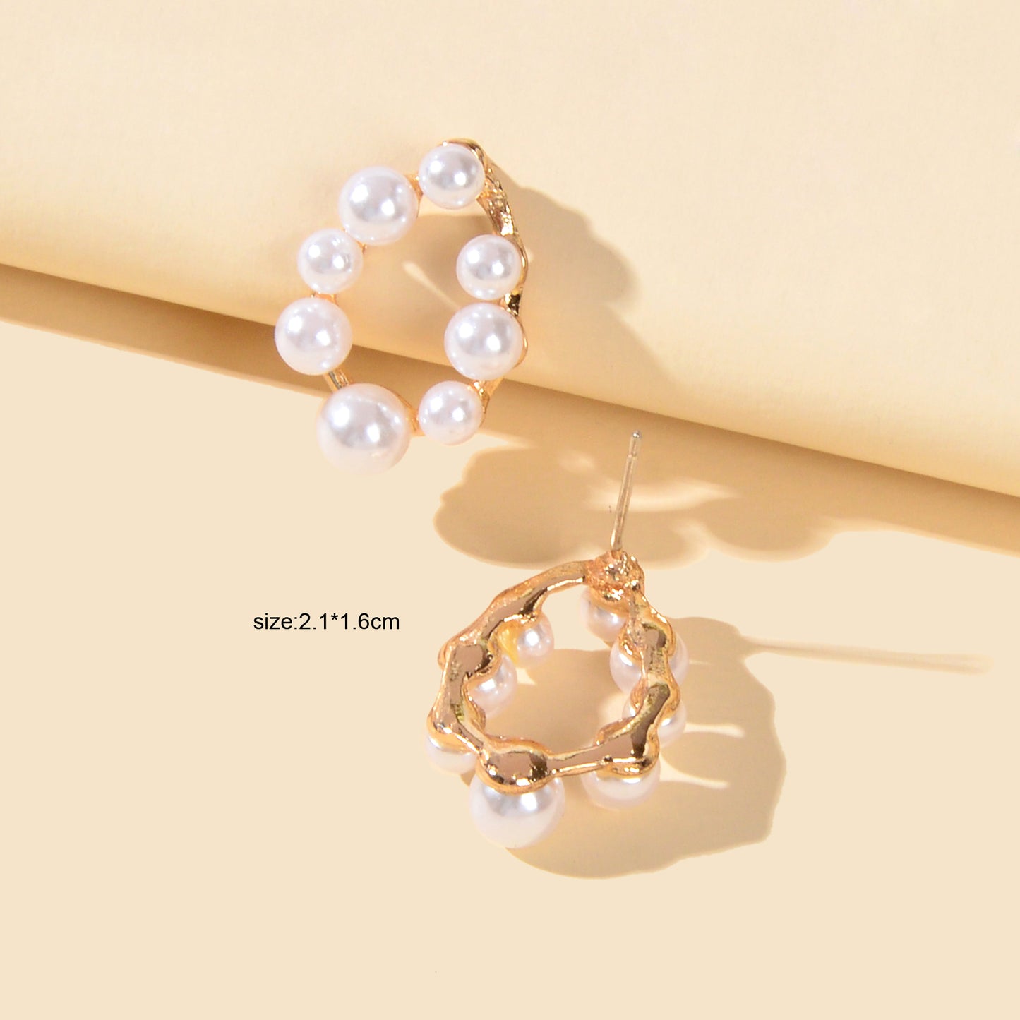Birthday Anniversary Jewellery Faux Pearl Geometric Stud Hypoallergenic Earrings