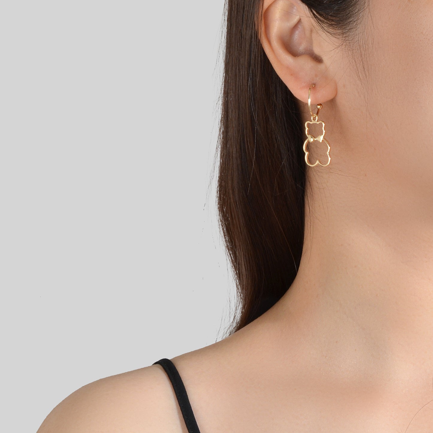 Minimalist Style Lovely Gold Silver Bear Dangle Earrings Women Designer Jewelry