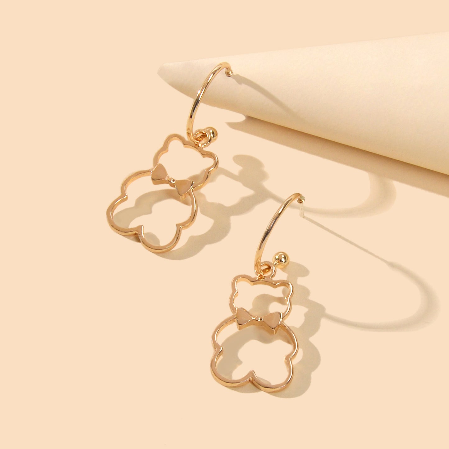 Minimalist Style Lovely Gold Silver Bear Dangle Earrings Women Designer Jewelry