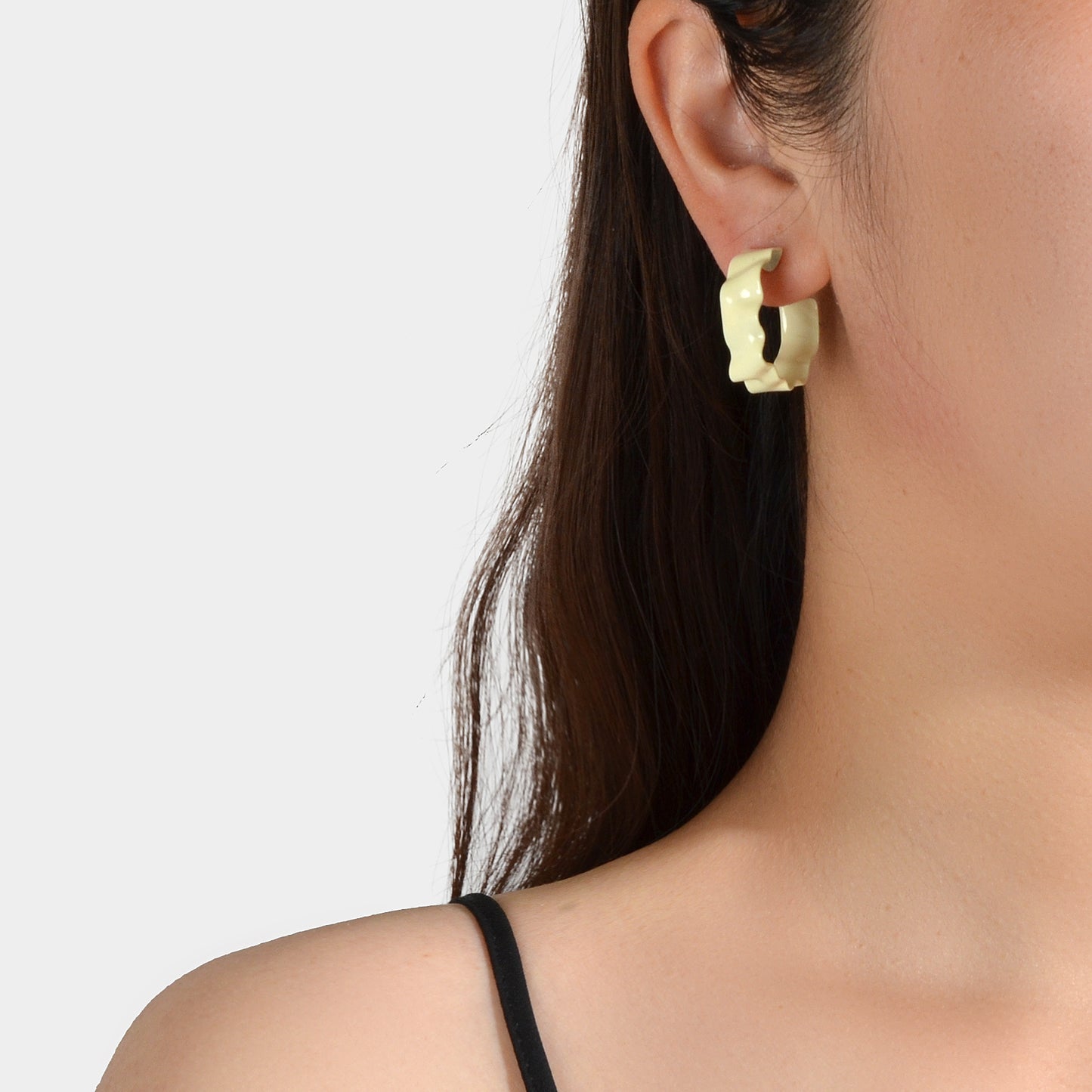 Irregular Geometric Beige Hoop Earrings Party Decoration Girls Ladies Jewellery