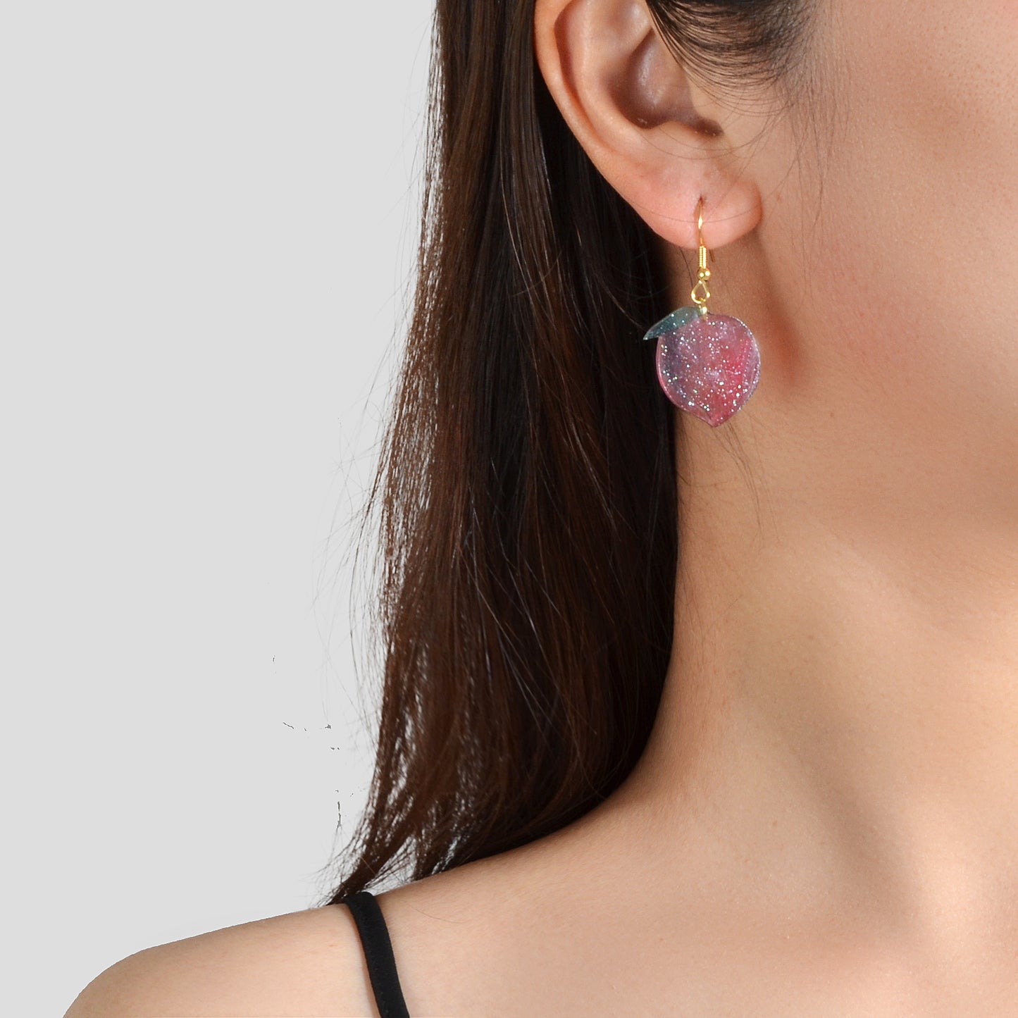 Women Party Decoration Pink Resin Peach Dangle Earrings Best Friends Funny Gifts