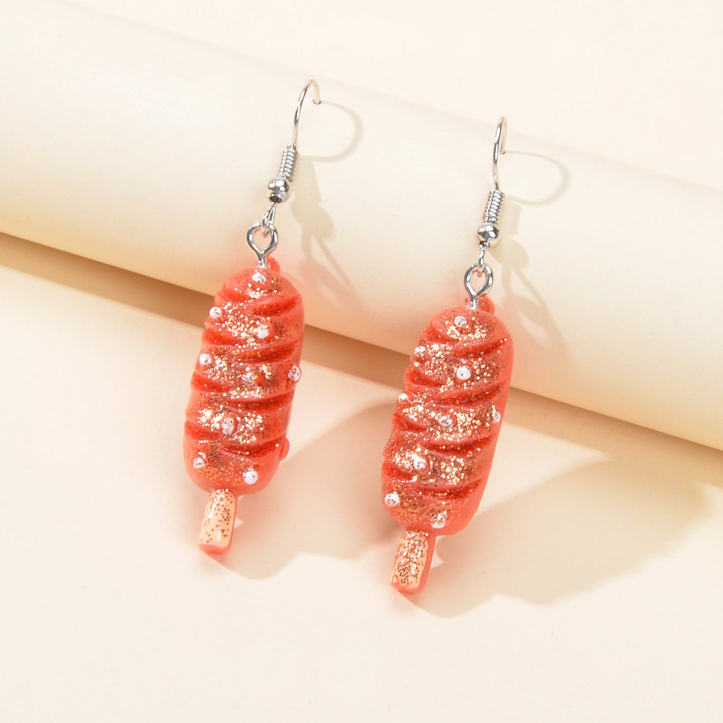 Funny Gifts Best Friends Trendy Red Resin Hot Dog Dangle Earrings Female Jewelry