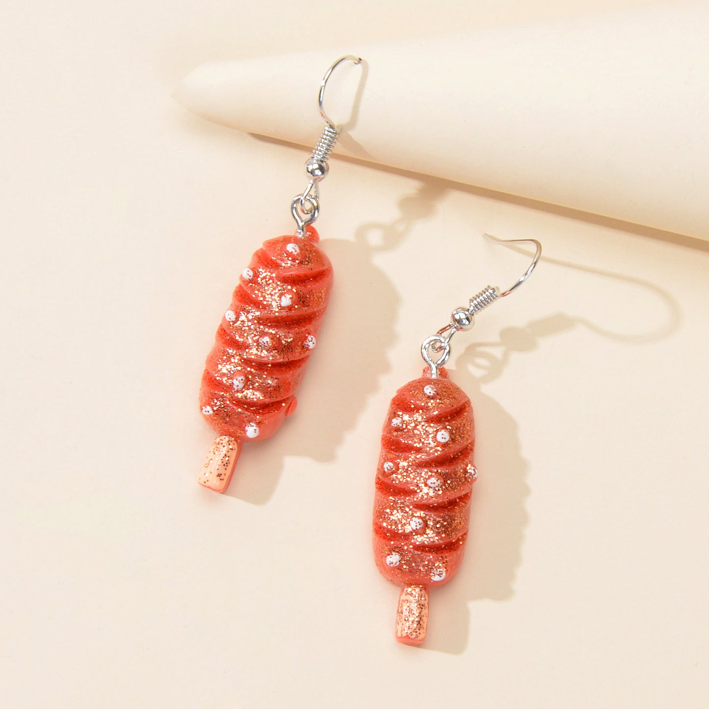 Funny Gifts Best Friends Trendy Red Resin Hot Dog Dangle Earrings Female Jewelry