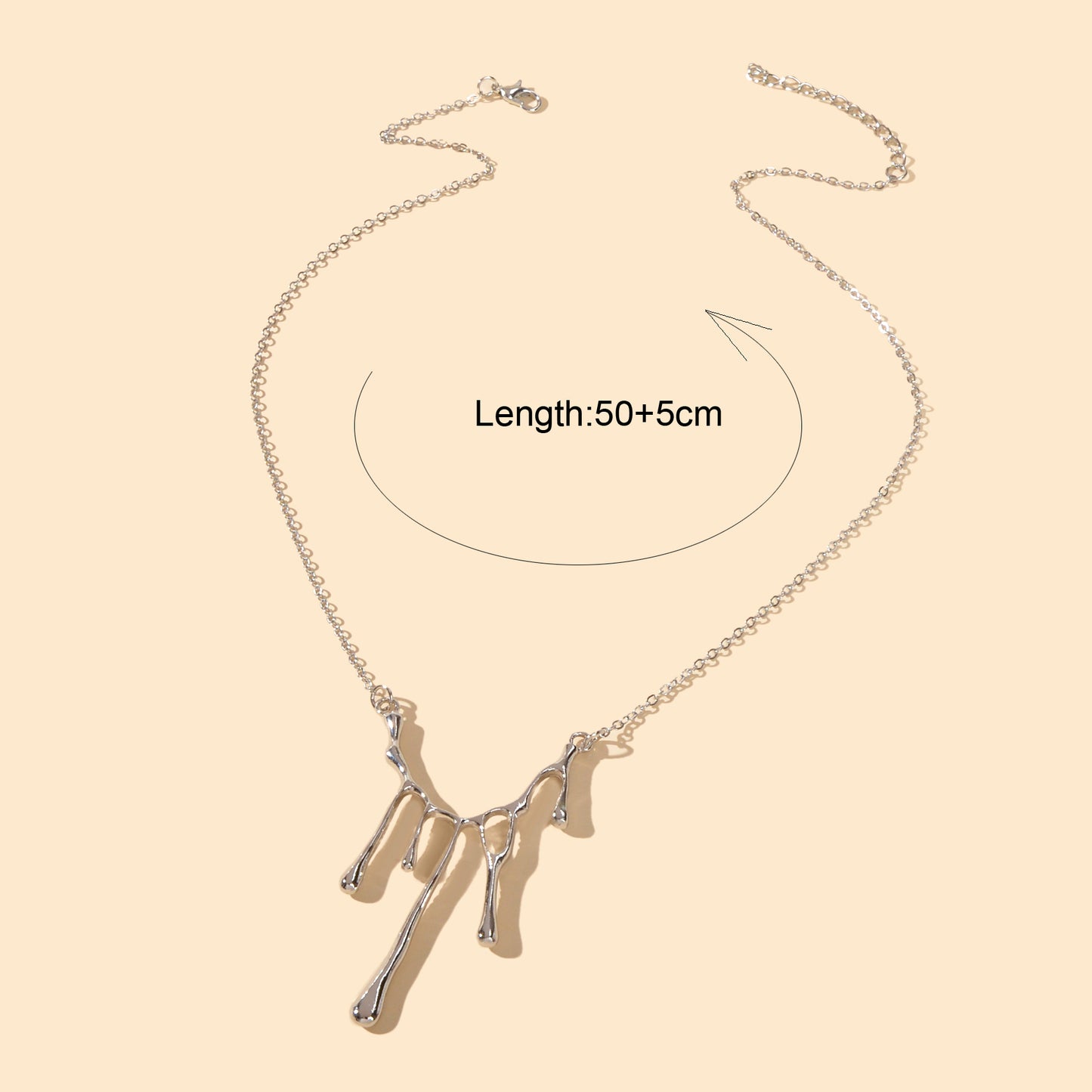 Personality Creative Silver Chain Irregular Geometric Charm Grunge Rock Necklace