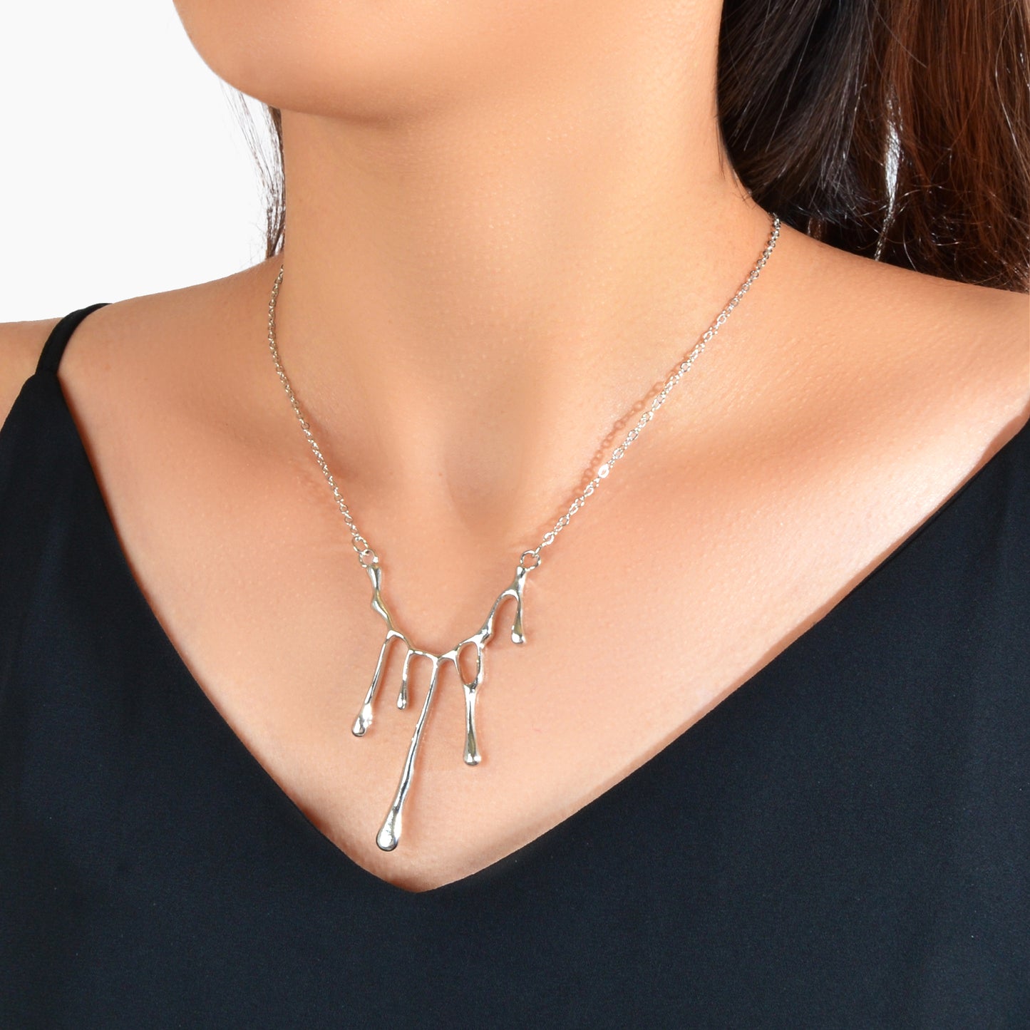 Personality Creative Silver Chain Irregular Geometric Charm Grunge Rock Necklace
