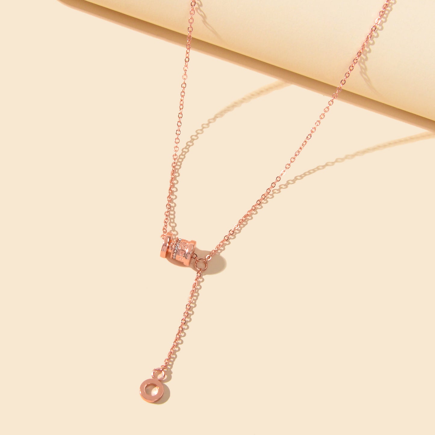 Valentine's Day Women Girl Gift Jewellery Rhinestone Rosegold Chain Necklace