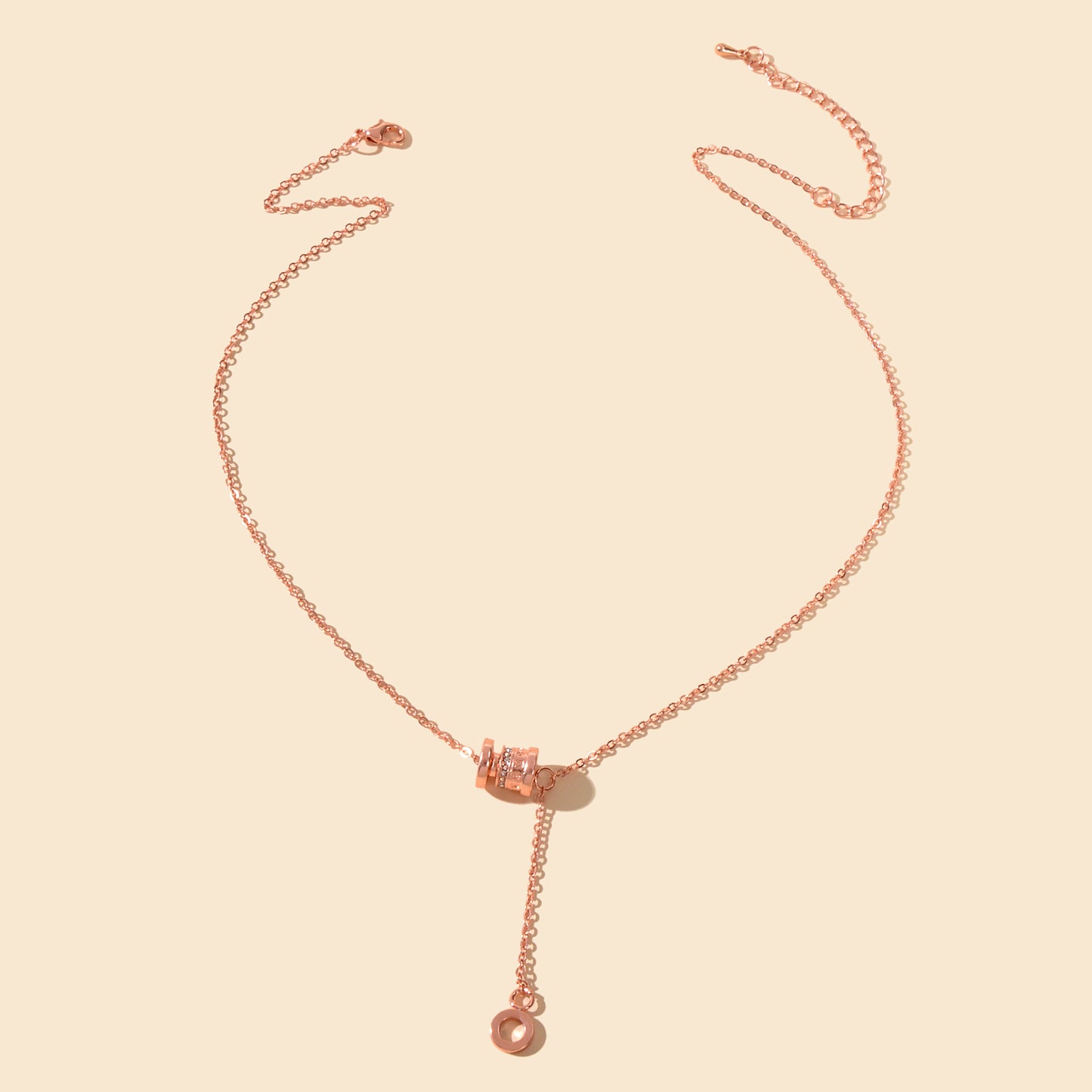 Valentine's Day Women Girl Gift Jewellery Rhinestone Rosegold Chain Necklace