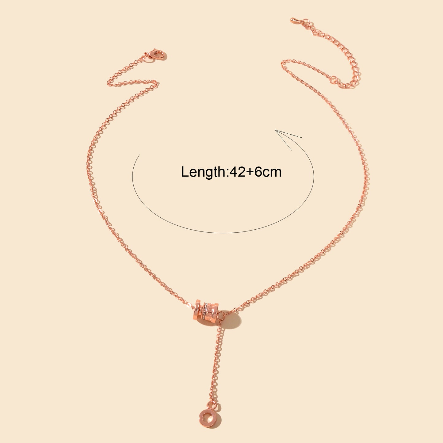 Valentine's Day Women Girl Gift Jewellery Rhinestone Rosegold Chain Necklace
