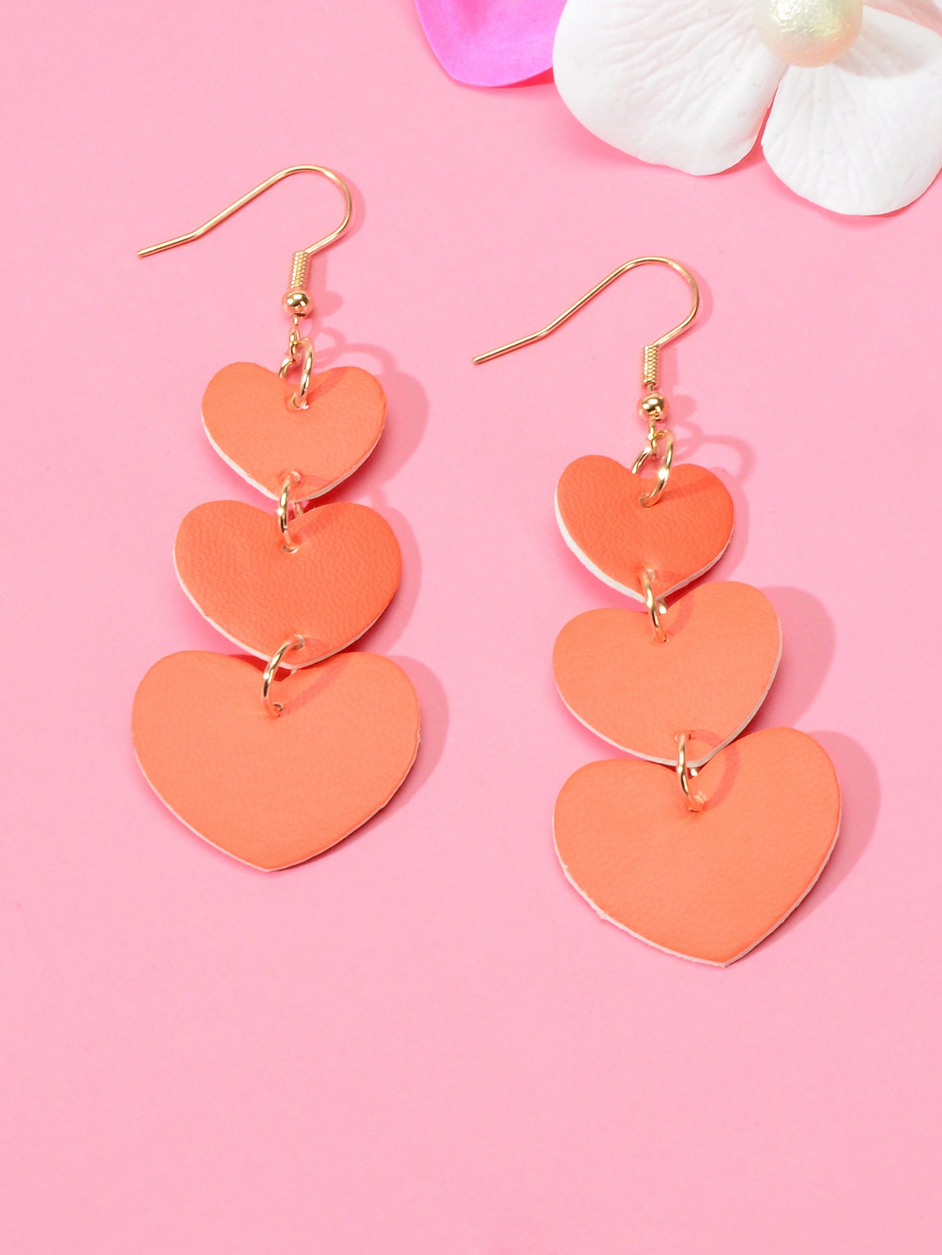 Colorful Overlapping Heart Dangle Earrings - Vibrant and Trendy Accessory