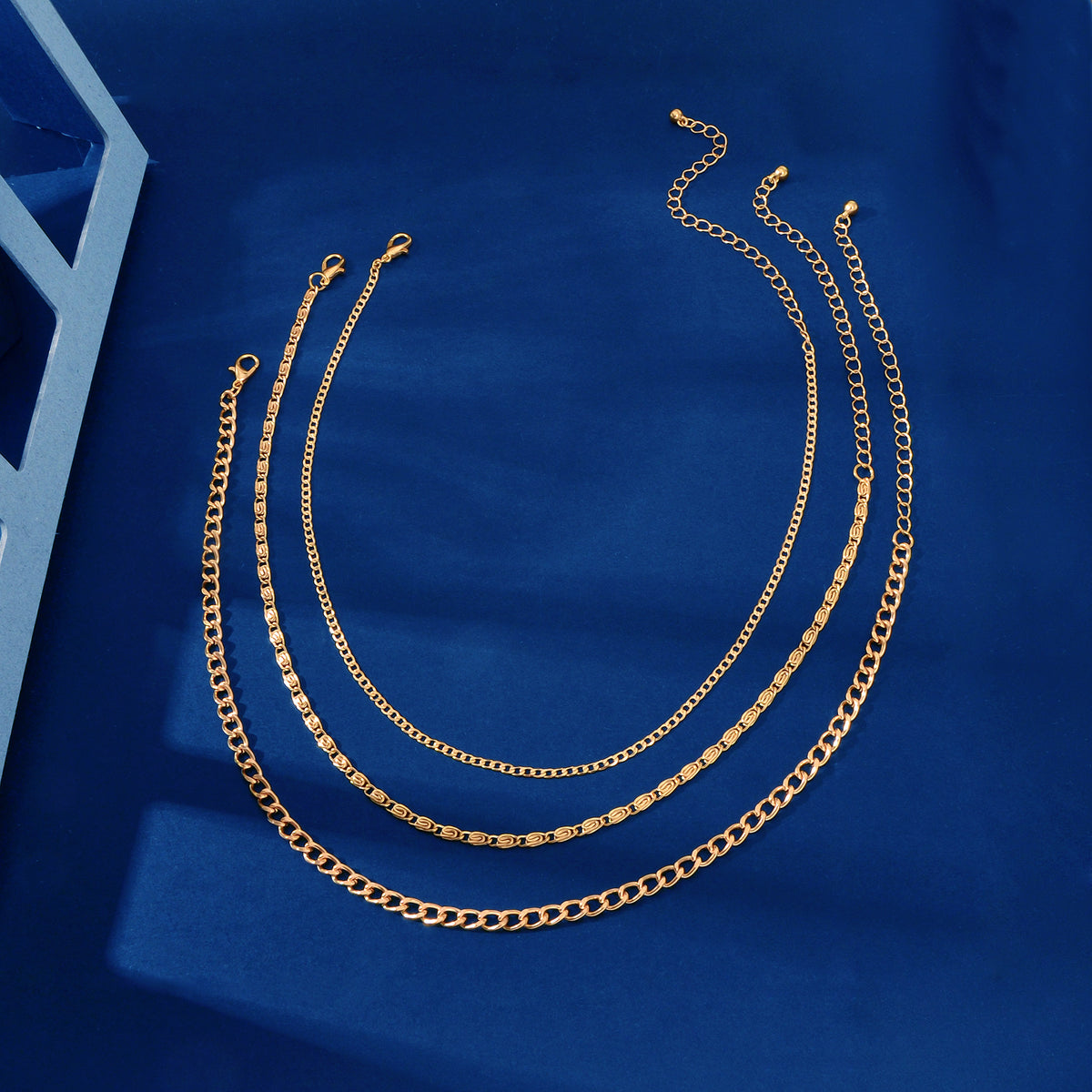 3 pcs Gold Silver Chain Boho Chic Minimalist Necklace Women Accessories Jewelry