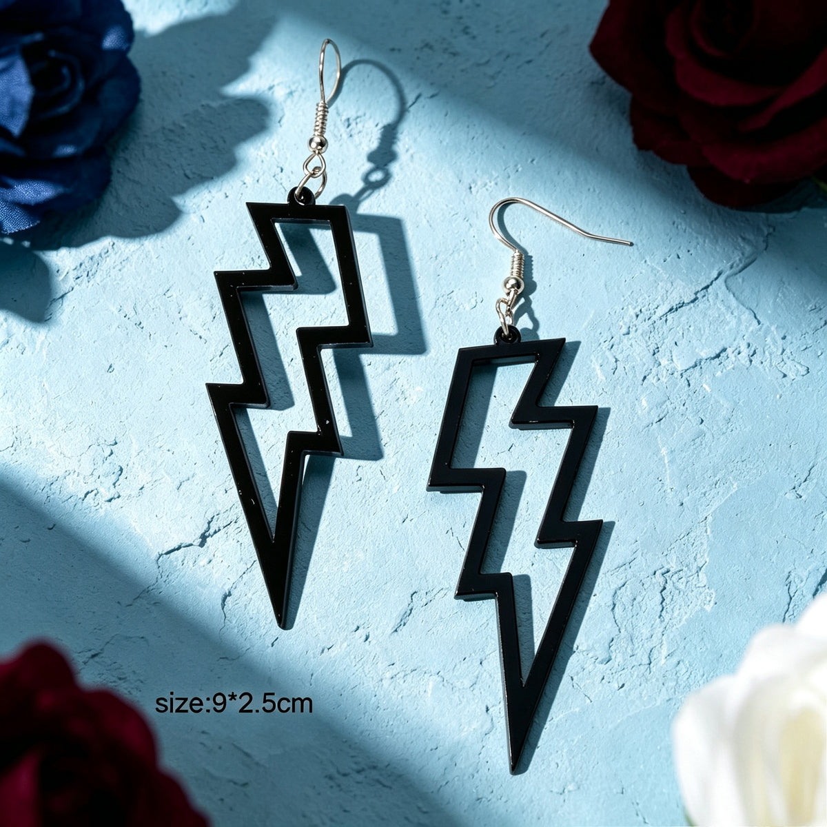 Y2K Hollow Lightning Bold Dangle Earrings Music Festival Edgy Party Jewellery