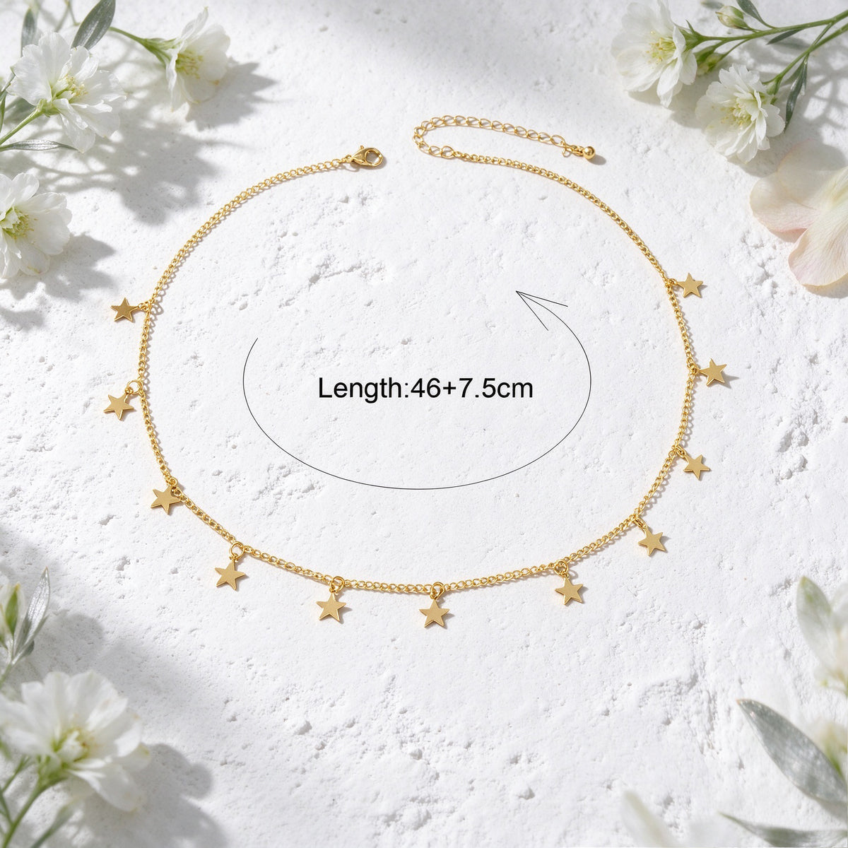 Elegant Multi Small Star Charm Collar Necklace Dainty Simple Daily Party Jewelry