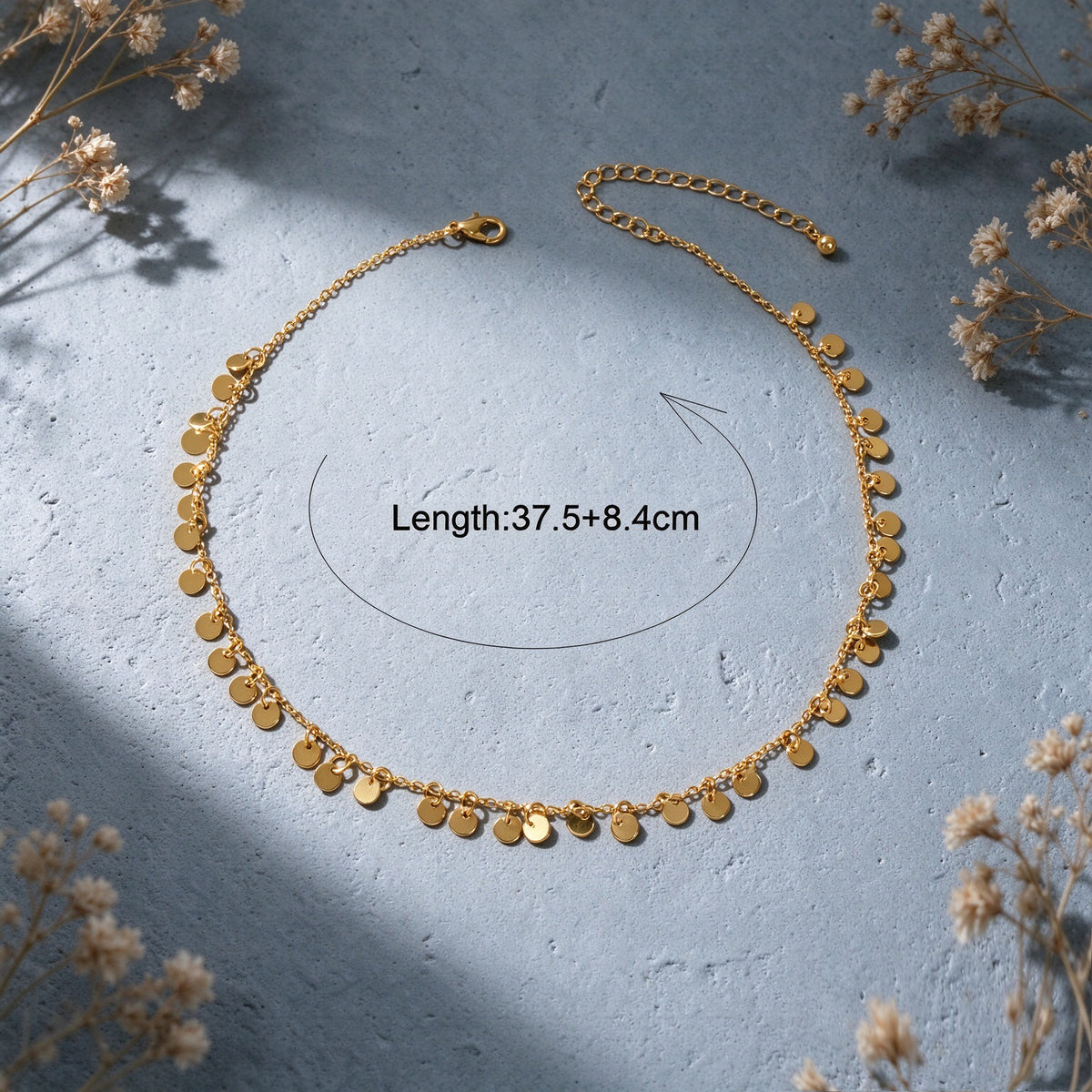 Dainty Coin Sequin Choker Necklace Round Disc Charm Minimalist Fashion Jewellery