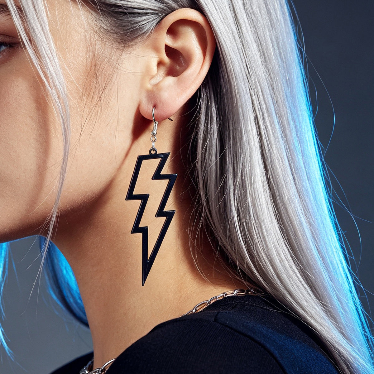 Y2K Hollow Lightning Bold Dangle Earrings Music Festival Edgy Party Jewellery