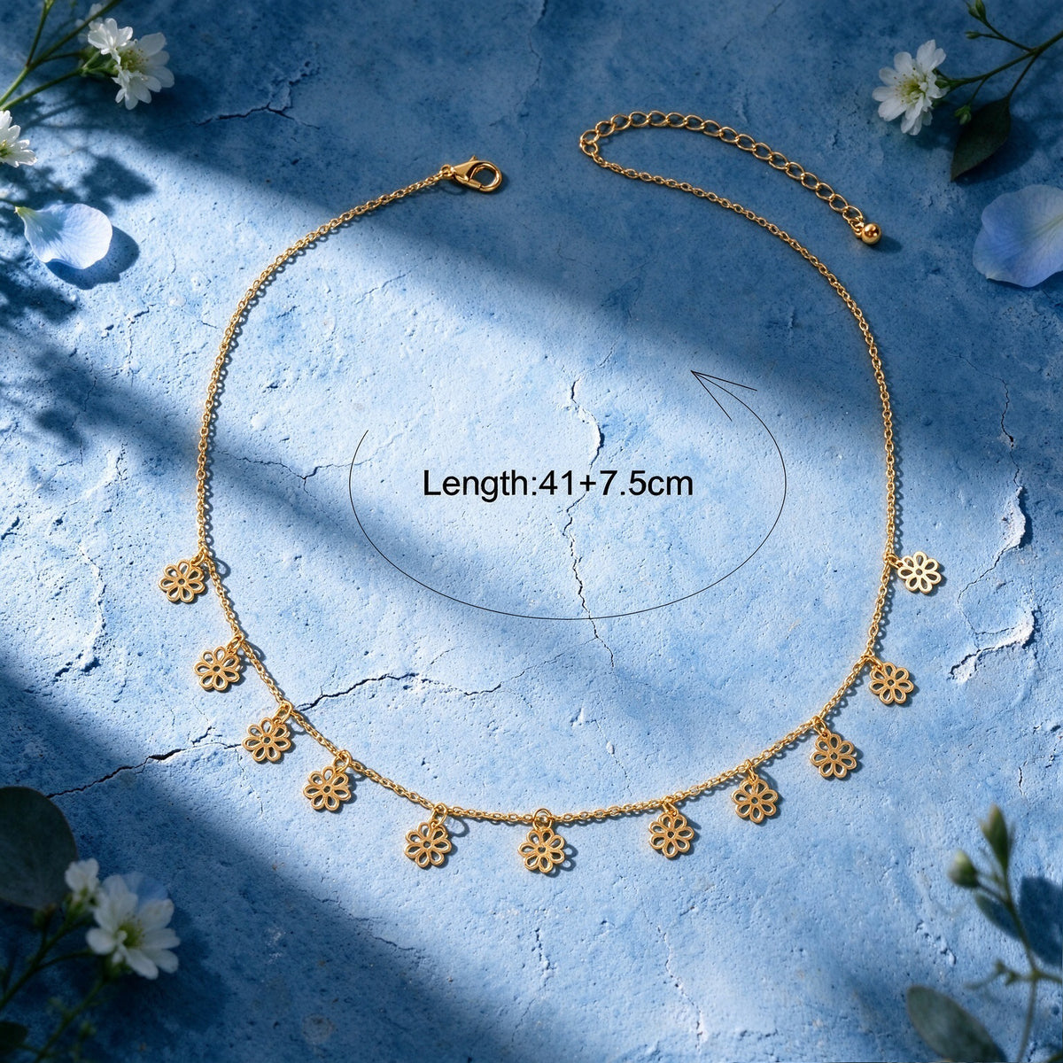 Elegant Gold Silver Hollow Flower Pendant Necklace Party Banquet Jewellery Gift