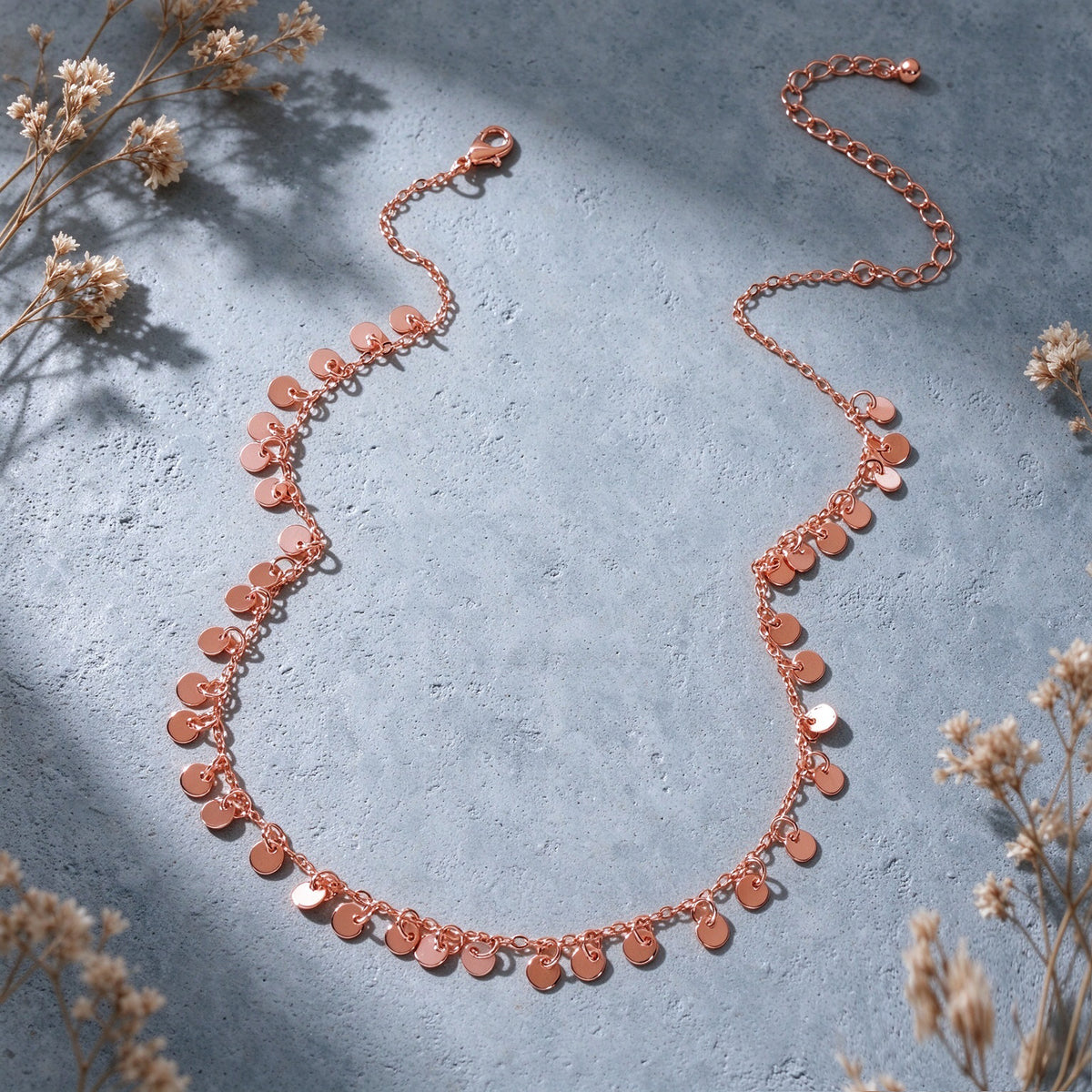 Dainty Coin Sequin Choker Necklace Round Disc Charm Minimalist Fashion Jewellery