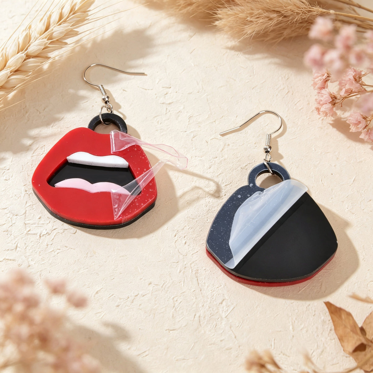 Y2k  Big Red Lips Earrings Halloween Jewelry Music Festival Party Club Cosplay Accessories