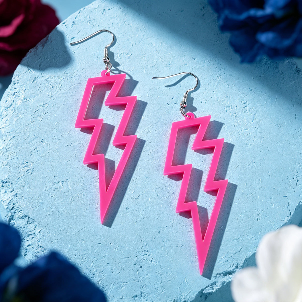 Y2K Hollow Lightning Bold Dangle Earrings Music Festival Edgy Party Jewellery