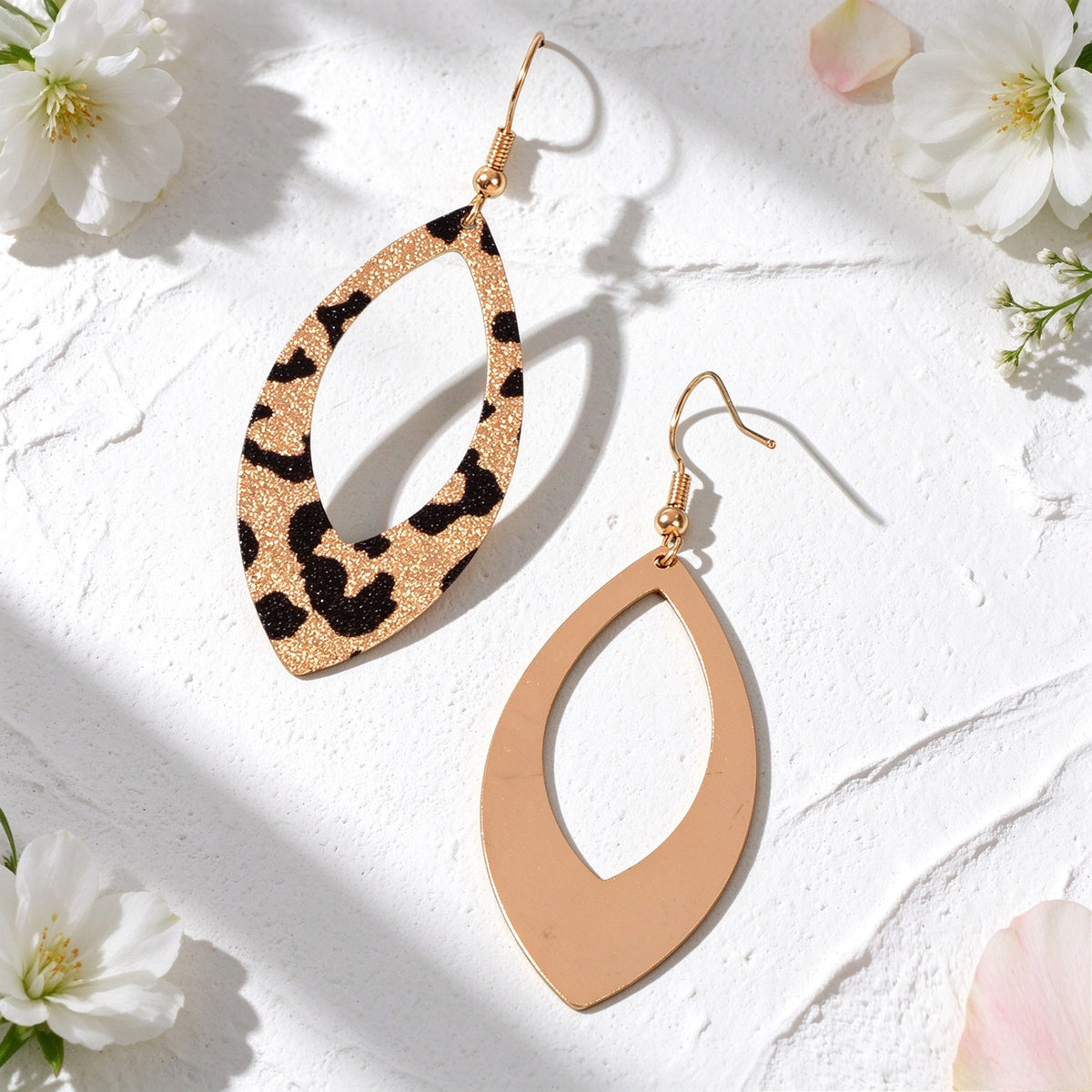 Vintage Leopard Print Hollow Teardrop Drop Earrings Daily Officework Jewellery