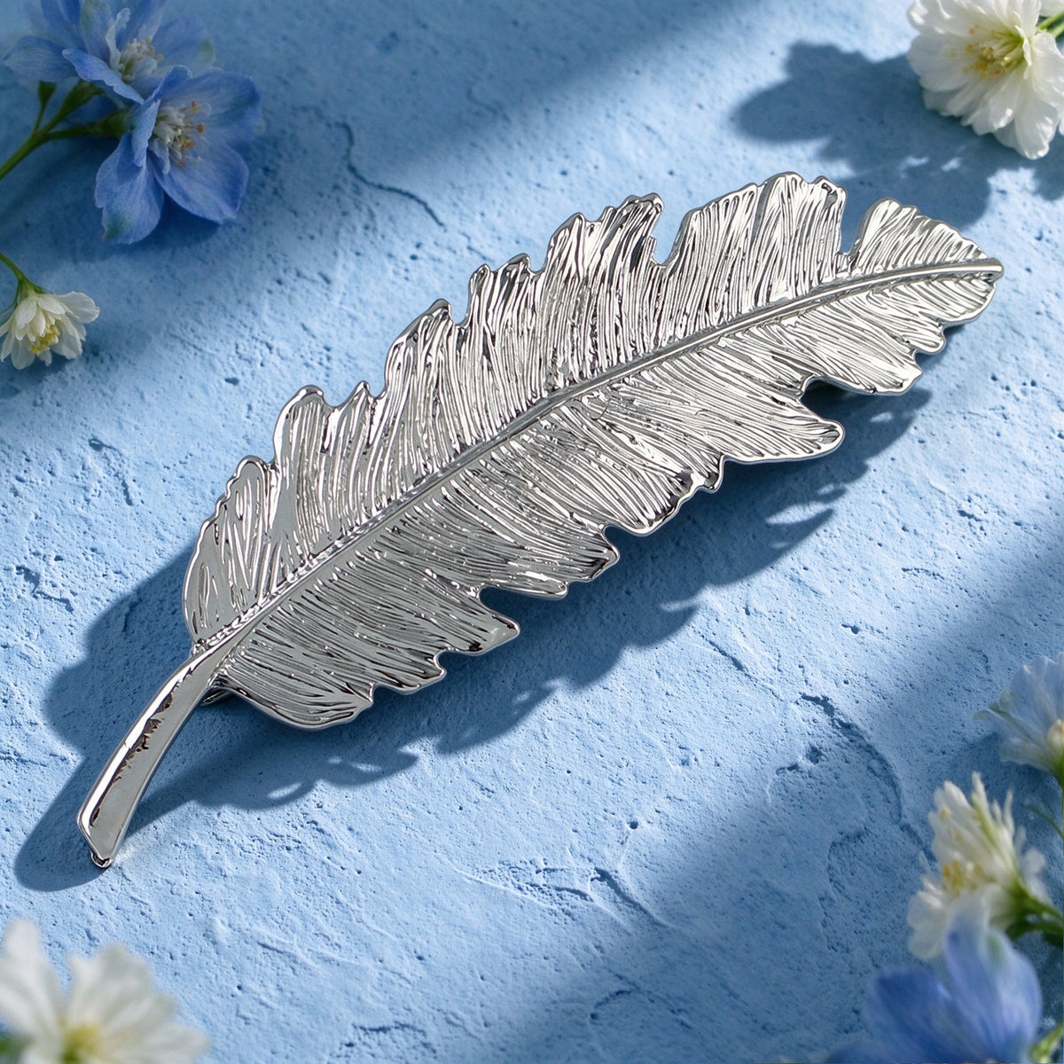 Graceful Gold Silver Leaf Feather Hair Clip Barrette Wedding Hair Accessories