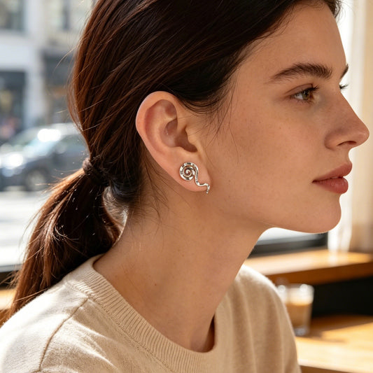 2pcs Punk Silver No Piercing Clip‑On Earring Simple Ear Cuff Non‑Pierced Jewelry