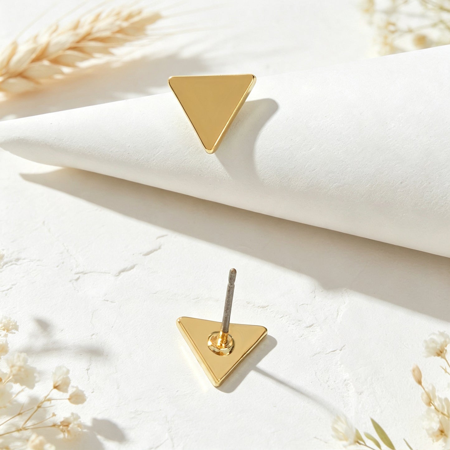 Gold Triangle Geometric Minimalist Stud Earrings Fashion  Daily Casual Work Dainty Jewelry