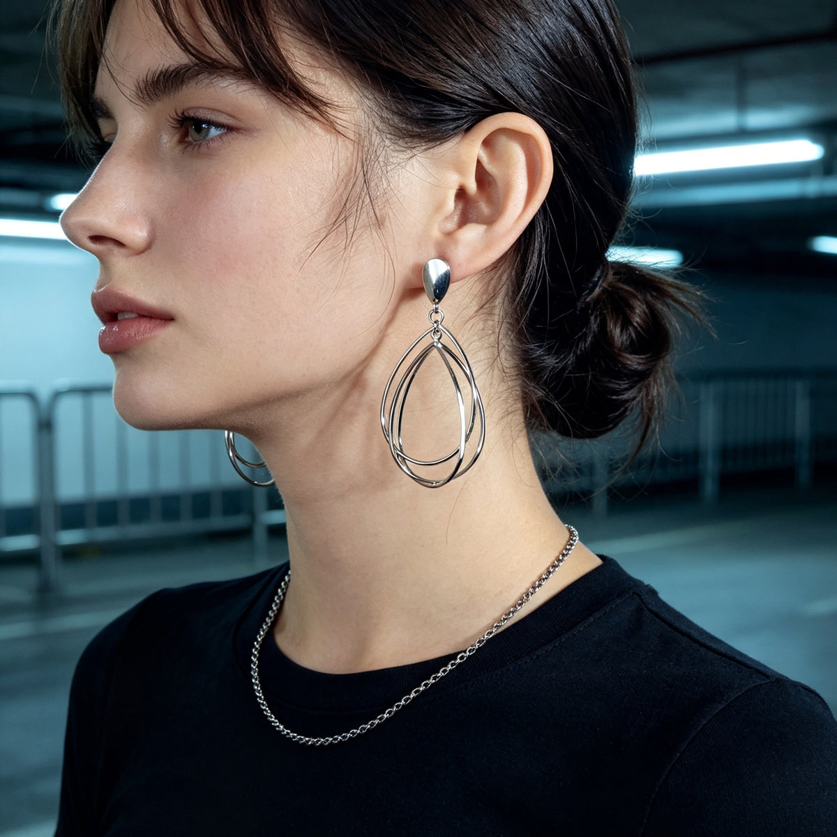 Female Jewellery Gold Silver Geometric Water Drop Statement Charm Earrings Women