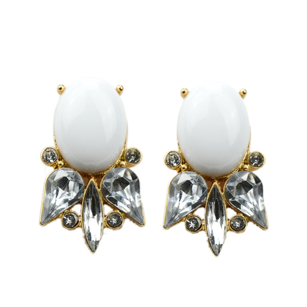 Retro Style Colorful Crystal Geometric Stud Earrings Party Fesvital Jewelry Gift