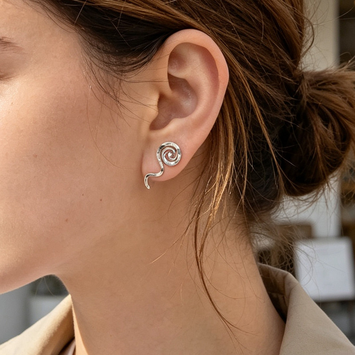 2pcs Silver Music Note Ear Cuff Women No Piercing Minimal Spiral Cartilage Clips