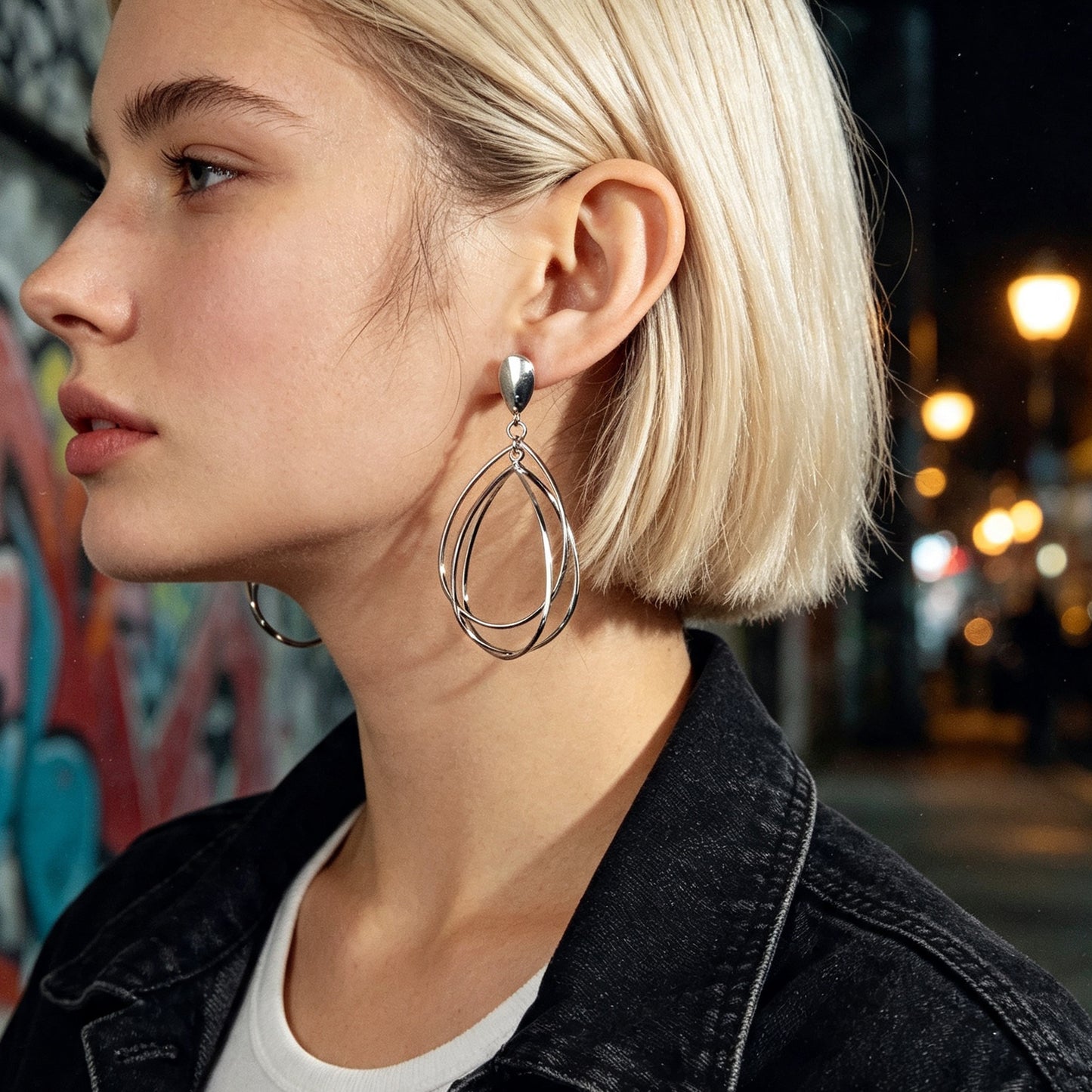 Simple Geometric Hollow Water Drop Dangle Earring Daily Office Hyperbole Jewelry