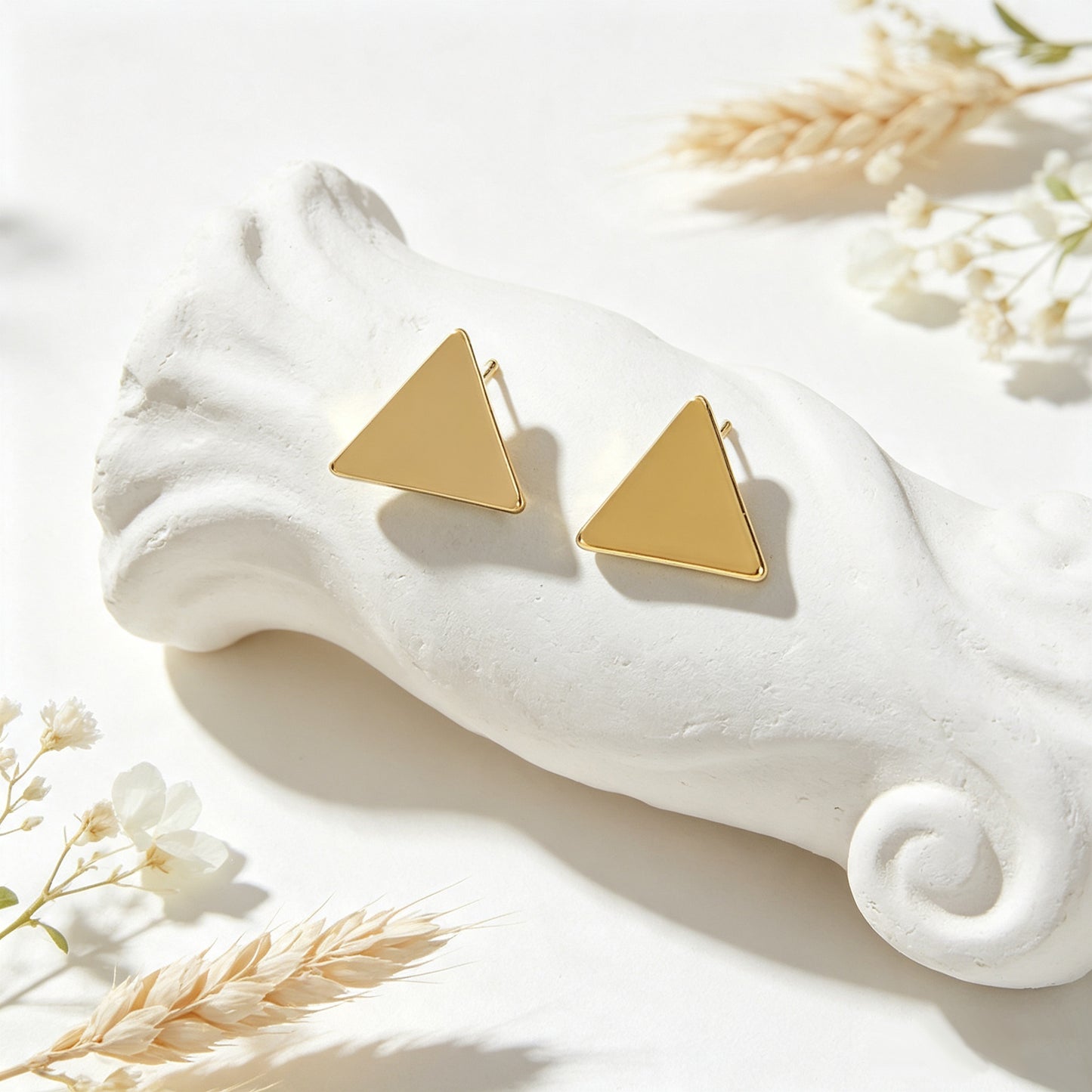 Gold Triangle Geometric Minimalist Stud Earrings Fashion  Daily Casual Work Dainty Jewelry