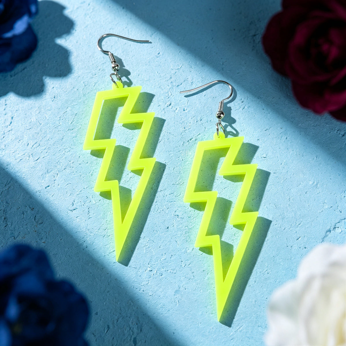 Y2K Hollow Lightning Bold Dangle Earrings Music Festival Edgy Party Jewellery