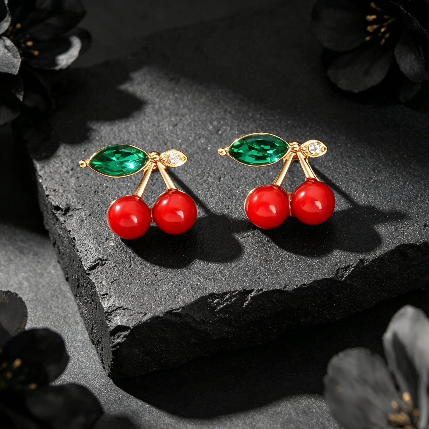 Sweet Chic Red Cherry Fruit Stud Earrings Summer Holiday Party Women Jewellery