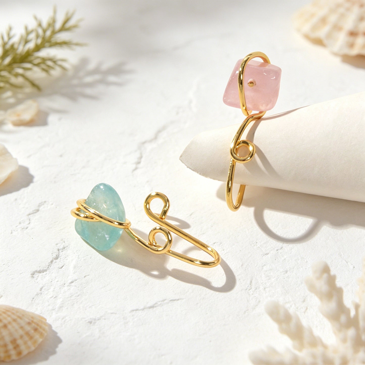 Irregular Stone Ear Cuffs No Piercing Cartilage Ear Clips Gold Earrings Jewelry