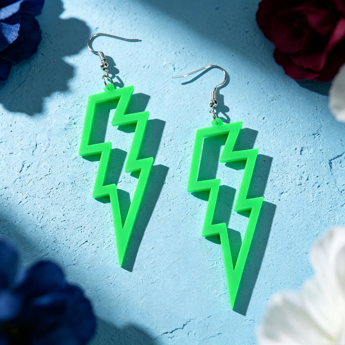 Y2K Hollow Lightning Bold Dangle Earrings Music Festival Edgy Party Jewellery